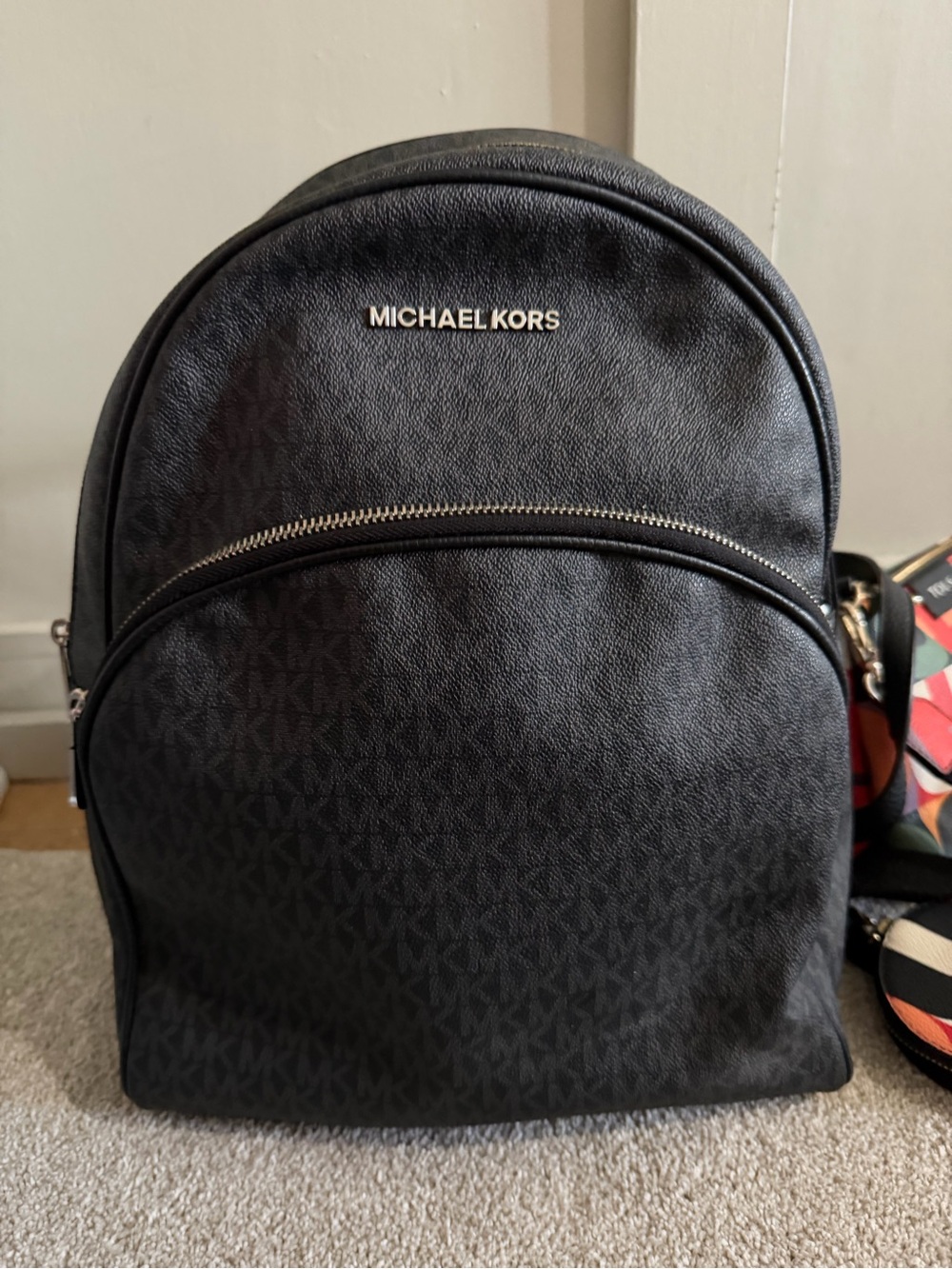 Michael Kors Black Logo Backpack with Matching Wallet - Picture 2 of 2